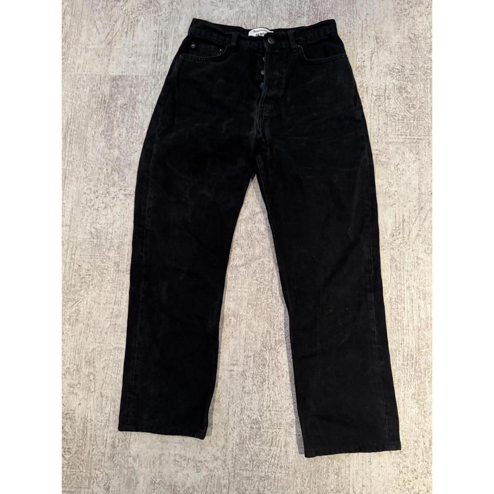 Reformation Cynthia High Rise Straight Jeans in Acid Wash Black - Size 27